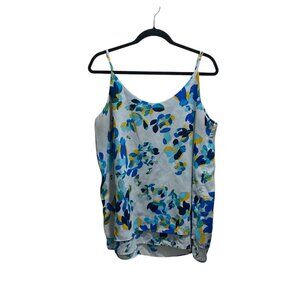 Zac & Rachel Women’s Plus Size XL Cami Tank Blouse Sleeveless Blue Print